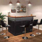 GDLF Meuble de Bar d'Angle en Forme de L avec Espace Réfrigérateur, Grande Table de Bar Moderne pour Sous-sol