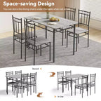Ensemble de salle à manger rectangulaire Dyonery pour 4 personnes, table de cuisine 5 pièces et 4 chaises, ensemble de table de salle à manger, ensemble de table de cuisine compact pour petit espace