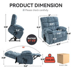 Fauteuil inclinable électrique double moteur avec massage et chaleur pour personnes âgées, grands fauteuils inclinables simples "Lazy Boy" avec télécommande
