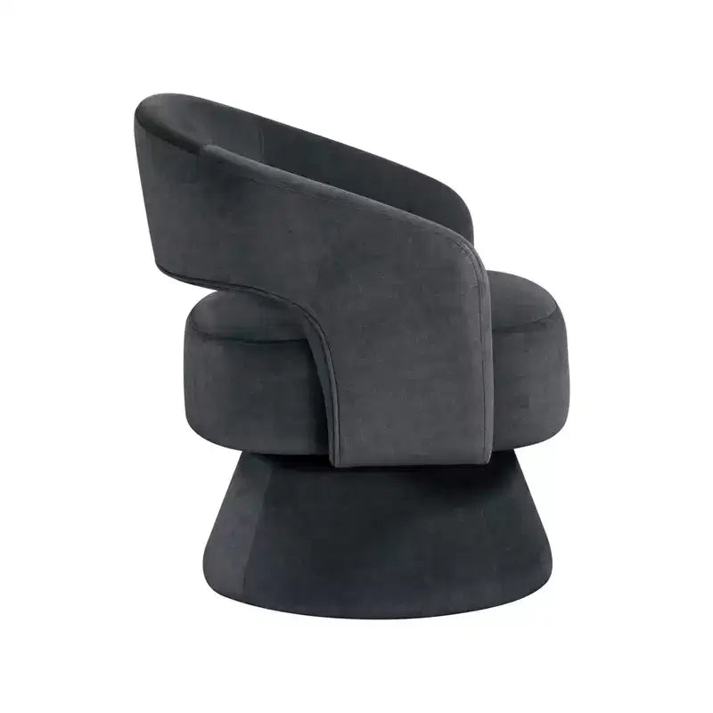 Fauteuil pivotant d'appoint de luxe moderne en velours GDFStudio Hudson