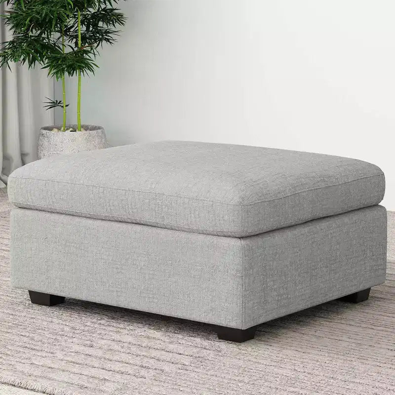 Module Pouf Ottoman Belffin en Chenille - Repose-Pieds de Rangement Modulaire avec Tissu Doux pour la Peau et Conception à Installation Rapide