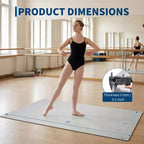Tapis de danse portable en PVC 4x6, tapis de danse antidérapant et résistant aux rayures de 5 mm d'épaisseur pour ballet, jazz, claquettes, yoga, pilates et exercices à domicile