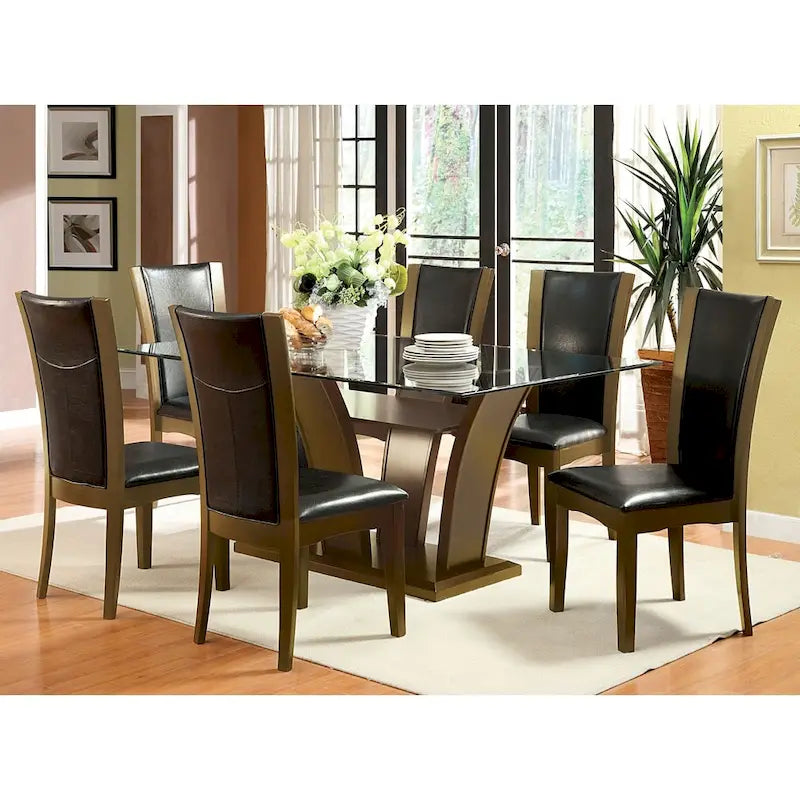Ensemble de salle à manger 7 pièces Bind en bois massif avec étagères ouvertes par Furniture of America