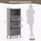 Meuble de cuisine Costway à 5 niveaux avec rangement, buffet mobile pour micro-ondes, portes basculantes, blanc/noir/gris/vert