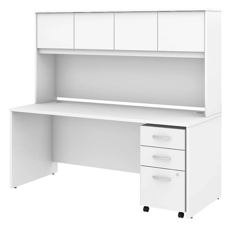 Bureau de 72 po avec huche et caisson mobile à 3 tiroirs