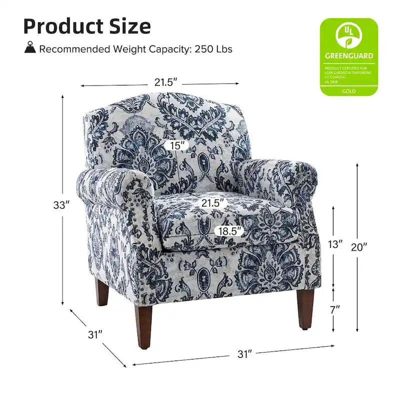 Fauteuil de salon Giampiero avec garniture cloutée (lot de 2) par HULALA HOME