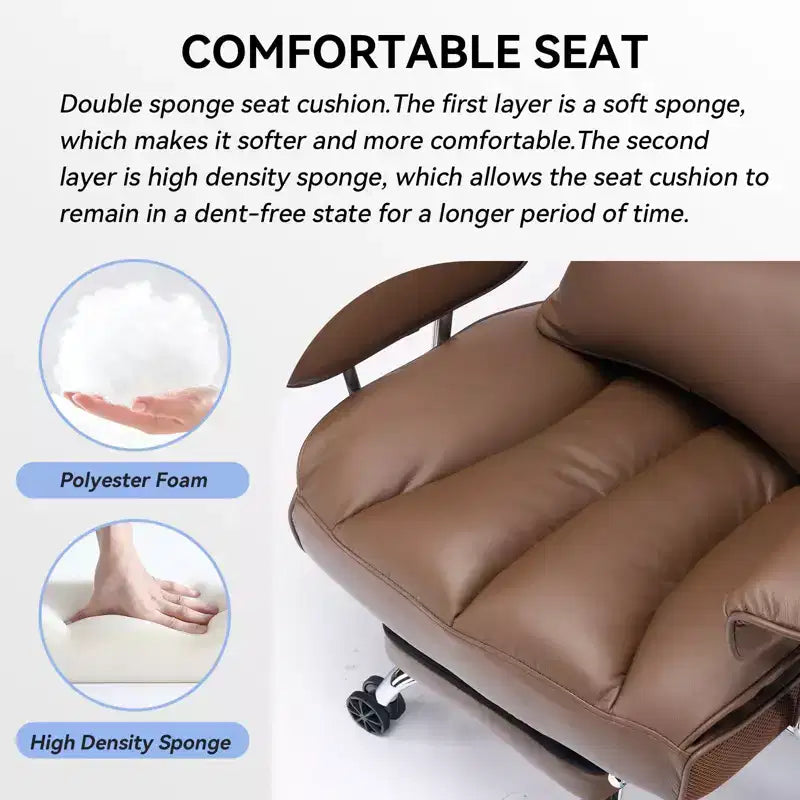 Efomao Chaise de Bureau Ergonomique 400 lbs, Grande Chaise d'Ordinateur en Cuir PU pour Personnes de Grande Taille, Fauteuil de Direction avec Repose-Pieds et Soutien Lombaire