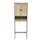 Armoire de salle de bain de style rustique à suspendre au-dessus des toilettes avec étagères et portes à fermeture magnétique