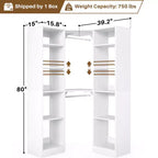 Meuble d'angle Besiost avec 12 étagères