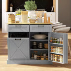 Meuble poubelle coulissant HOMCOM avec tiroirs, meuble de cuisine de style campagnard avec poubelle cachée pour la cuisine