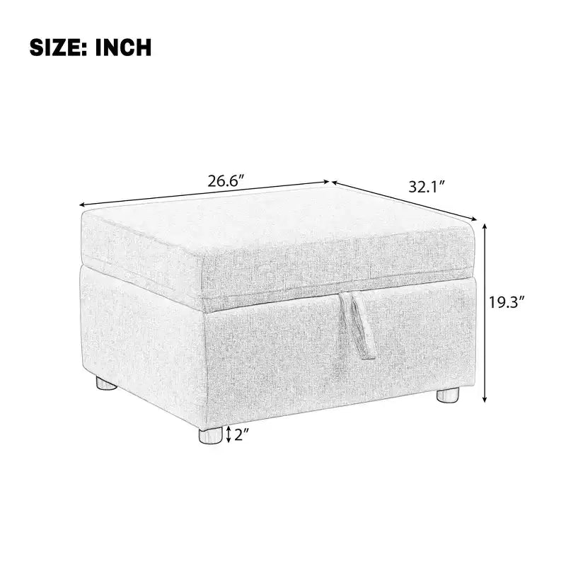 26,6 Pouf de rangement mobile