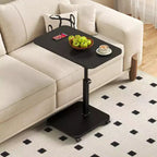 1 Table d'appoint en C, Table de lit à roulettes réglable en hauteur, Table de canapé multi-usage et Bureau d'ordinateur portable pour petits espaces