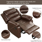 Fauteuil inclinable manuel en cuir PU respirant avec accoudoirs et dossier surrembourrés