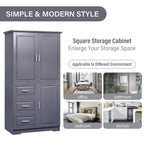 Armoire de rangement haute et large avec portes pour salle de bain/bureau