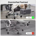Fauteuil de bureau de direction avec soutien lombaire, repose-pieds, dossier haut inclinable, rembourré