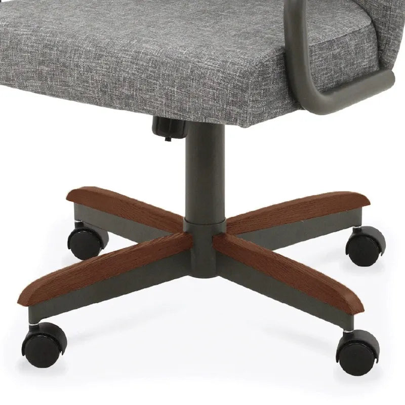 Chaises de salle à manger Chromcraft Douglas à roulettes, finition gris châtaigne (Lot de 2)