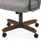 Chaises de salle à manger Chromcraft Douglas à roulettes, finition gris châtaigne (Lot de 2)