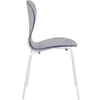 LeisureMod Bristol Ensemble de Salle à Manger 5 Pièces Table à Manger Ronde, 4 Chaises de Salle à Manger en Plastique Pieds Blancs