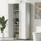 Meuble de rangement pour salle de bain à deux portes, étagère réglable, panneau MDF
