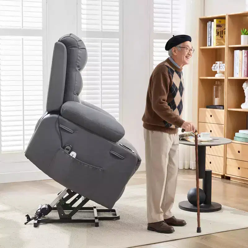 Fauteuil inclinable releveur avec massage et chauffage, fauteuils inclinables électriques surdimensionnés, siège de cinéma maison avec 2 porte-gobelets latéraux, fauteuil simple inclinable à bascule