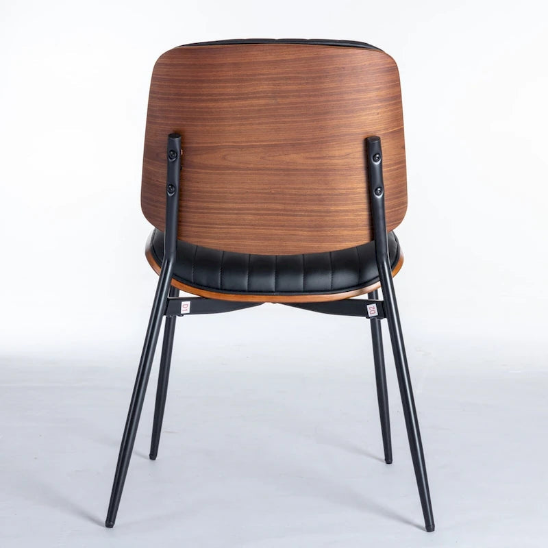 Lot de 2 chaises en similicuir avec pieds en métal