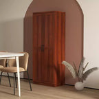 Garde-manger de cuisine 2 portes de 160 cm, meuble de rangement autoportant avec 5 étagères et 2 étagères réglables pour salle à manger