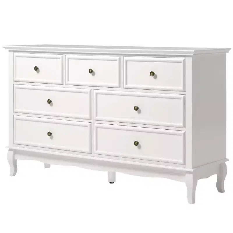 Commode à 7 tiroirs avec pieds en bois massif