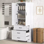 Meuble de rangement de salle de bain, meuble sur pied avec étagère réglable, 2 tiroirs et 2 portes pour salle de bain, bureau, cuisine, salon, chambre à coucher