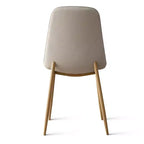 Ensemble de salle à manger rond 5 pièces, table piédestal 37" avec plateau aspect bois et chaises courbées rembourrées, style moderne-Panipeachy