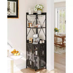Meuble de bar d'angle Garvee à 5 niveaux, meuble à liqueurs de 181,6 cm de haut avec lumières LED pour la maison