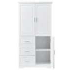 Armoire de rangement haute et large avec portes pour salle de bain/bureau