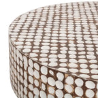 Table basse ronde à pied Mila Coconut Shell par East at Main