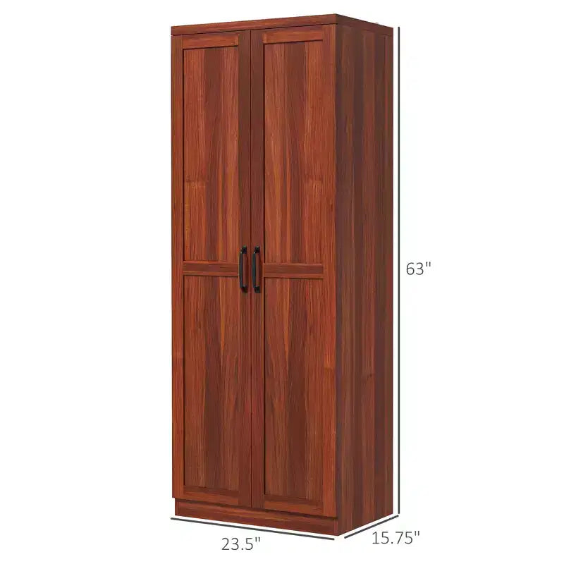 Garde-manger de cuisine 2 portes de 160 cm, meuble de rangement autoportant avec 5 étagères et 2 étagères réglables pour salle à manger