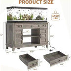 Meuble de support pour aquarium de 55-75 gallons de style ferme, support d'aquarium avec prise de courant, support d'aquarium robuste de 1400 livres avec support pour poissons/tortues/terrarium de reptiles