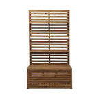 Christopher Knight Home Andrusia Banc de rangement d'extérieur rustique en bois d'acacia avec étagère, teck