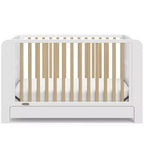 Lit bébé convertible 4-en-1 avec tiroir et étagères amovibles, base de matelas réglable