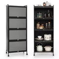 Meuble de cuisine Costway à 5 niveaux avec rangement, buffet mobile pour micro-ondes, portes basculantes, blanc/noir/gris/vert