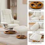 Fauteuil inclinable de massage pivotant 360° en chenille avec ottoman, massage et siège chauffant