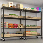 Étagère métallique de rangement robuste avec roulettes, 2500 lb, certifiée NSF
