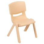 Ensemble de table d'activités en plastique demi-lune Emma et Oliver 35 po L x 65 po l réglable en hauteur avec 4 chaises
