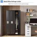 Armoire de rangement en acier Garvee, casier métallique robuste de 72 po pour école, gymnase et bureau, noir
