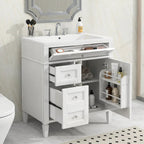 Meuble-lavabo avec vasque intégrée et tiroir basculant