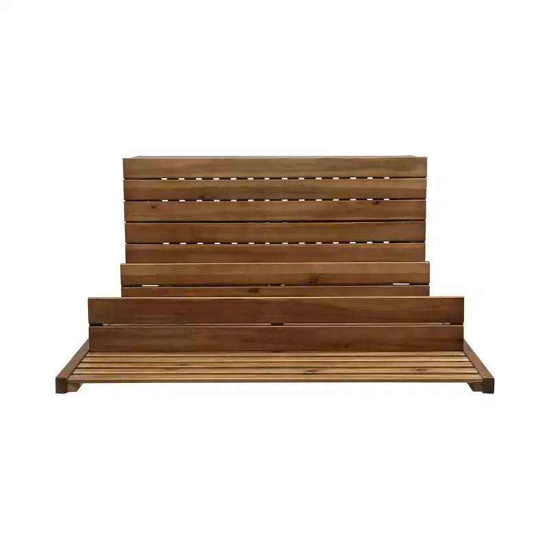 Christopher Knight Home Andrusia Banc de rangement d'extérieur rustique en bois d'acacia avec étagère, teck