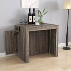 CLIHOME Table à manger extensible moderne multifonctionnelle avec prise, Table extensible peu encombrante avec rangement