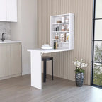 Table pliante Tacoma, sept étagères intérieures, finition blanche, haute qualité et durable