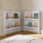 Lit bébé convertible 4-en-1 avec tiroir et étagères amovibles, base de matelas réglable