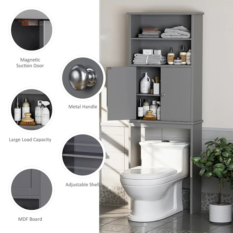 Meuble de rangement à suspendre au-dessus des toilettes Futzca avec porte