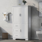 Armoire de rangement haute et large avec portes pour salle de bain/bureau