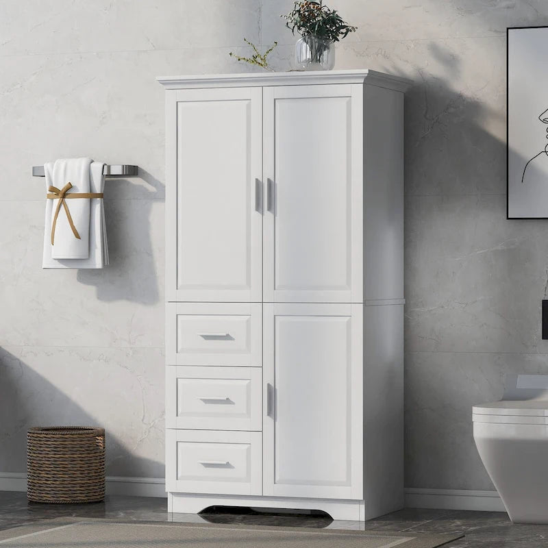 Armoire de rangement haute et large avec portes pour salle de bain/bureau