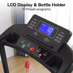 Tapis de marche pliable pour seniors, design sûr et stable avec longue rampe, grand écran LED, capacité de poids de 136 kg